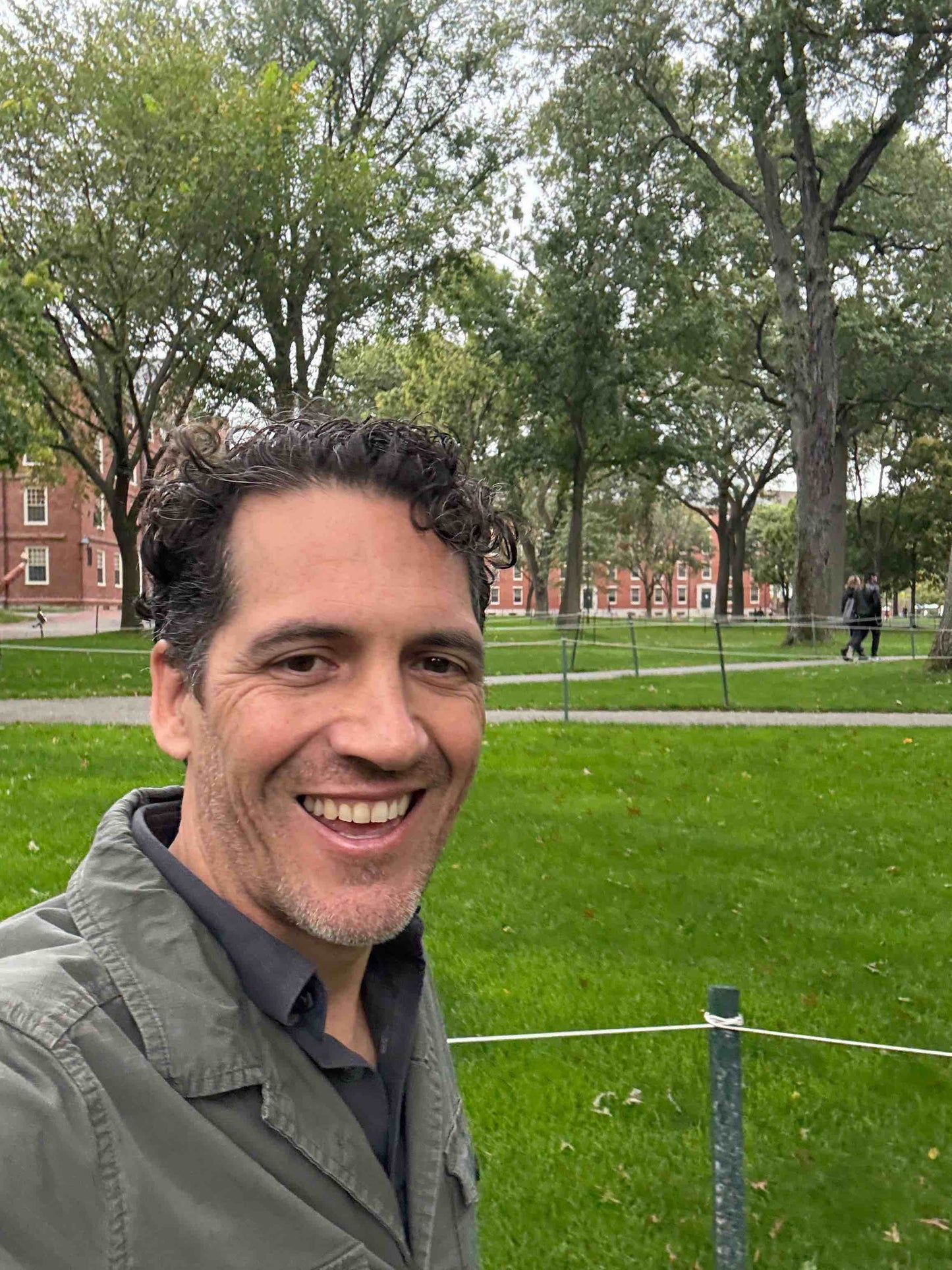 Gregg Rozeboom standing outside Harvard University