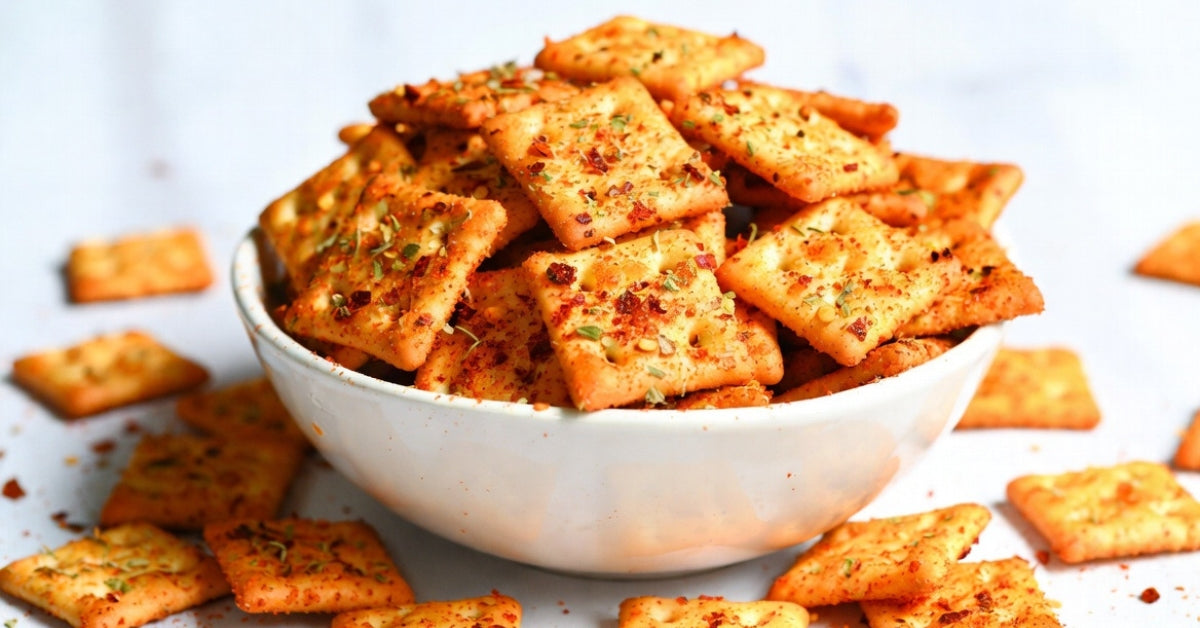 Spicy Firecracker Crackers: The Easiest Vegan Party Snack You'll Ever Make