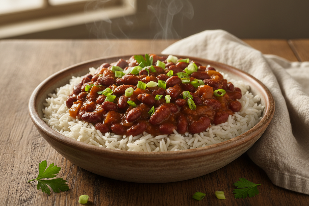 Classic Red Beans and Rice Made Completely Vegan