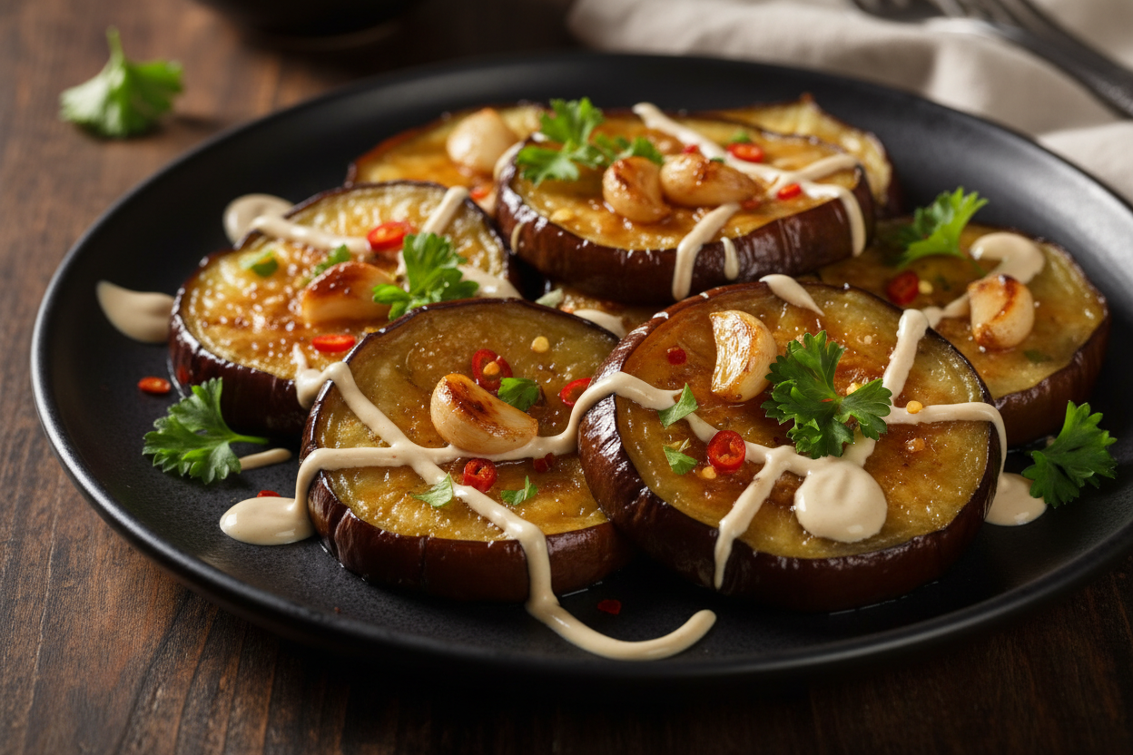 Garlic Roasted Eggplant That's Crispy, Flavorful, and Simple